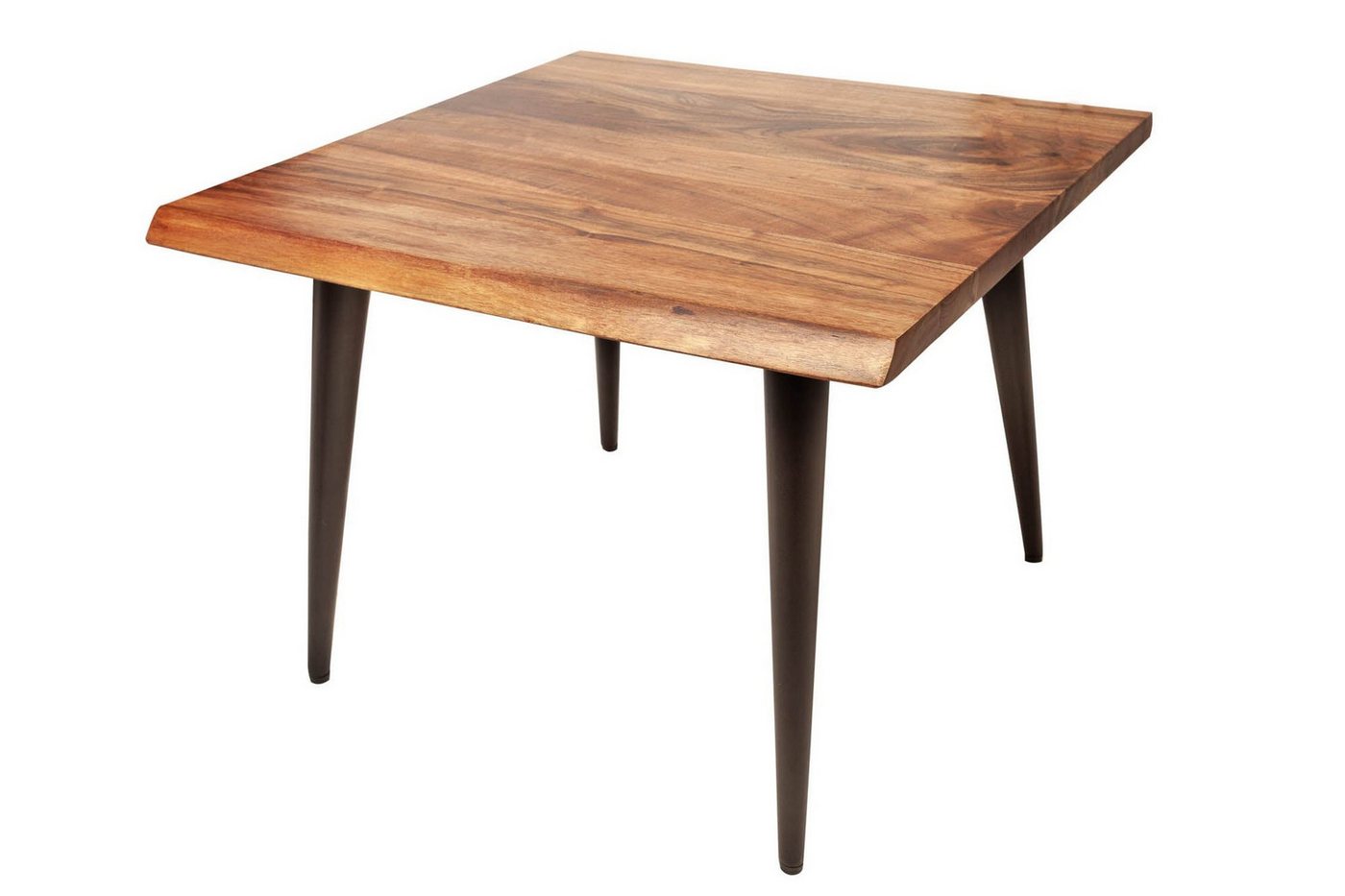 Licht-Erlebnisse Beistelltisch TAHITI, aus Akazienholz Metall in Natur Schwarz 60 x 60 x 45 cm (LxBxH) von Licht-Erlebnisse
