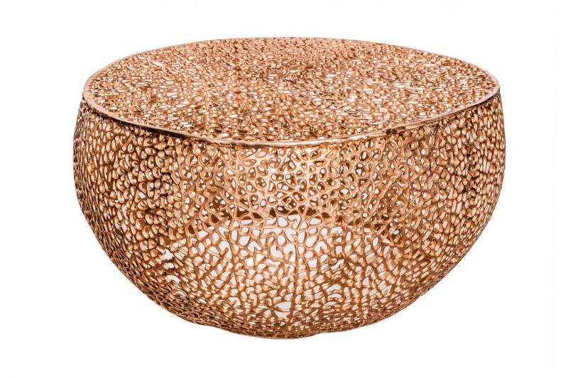 Licht-Erlebnisse Couchtisch ADISA, Handarbeit aus Metall in Kupfer 80 x 80 x 41 cm (LxBxH) von Licht-Erlebnisse