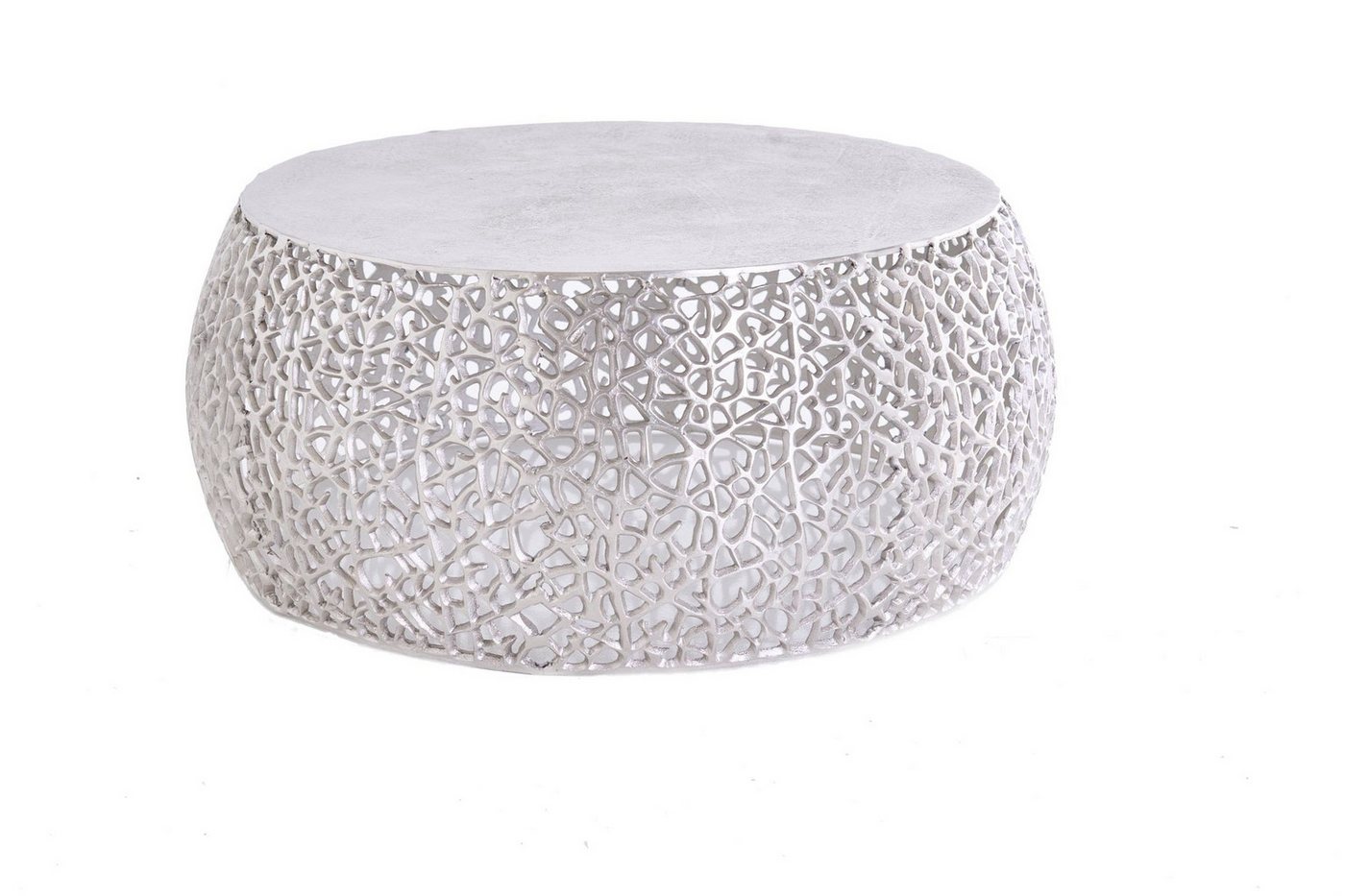 Licht-Erlebnisse Couchtisch ADISA, Handarbeit aus Metall in Silber 73 x 73 x 31 cm (LxBxH) von Licht-Erlebnisse