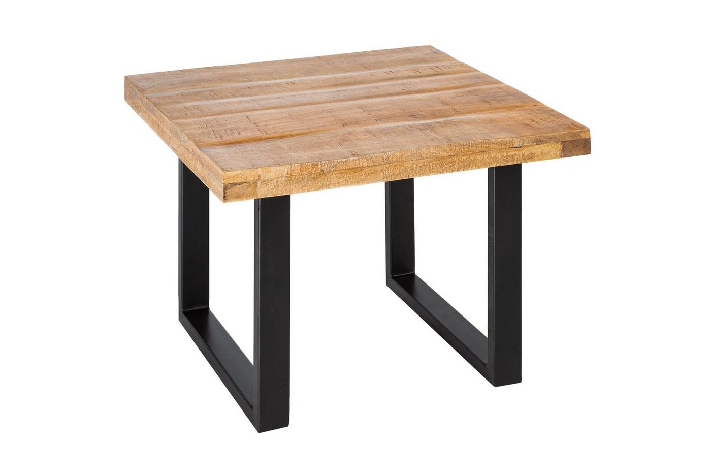 Licht-Erlebnisse Couchtisch ADRIANA, aus Mango Holz Metall in Natur Schwarz 60 x 60 x 45 cm (LxBxH) von Licht-Erlebnisse
