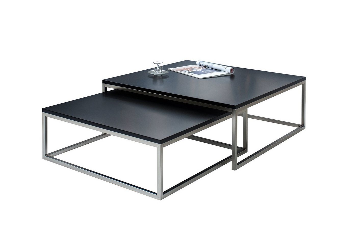 Licht-Erlebnisse Couchtisch BAMA, 2er Set aus Metall MDF in Schwarz 75 cm + 65 cm Licht-Erlebnisse Couchtisch BAMA, 2er Set aus Metall MDF in Schwarz 75 cm + 65 cm von Licht-Erlebnisse
