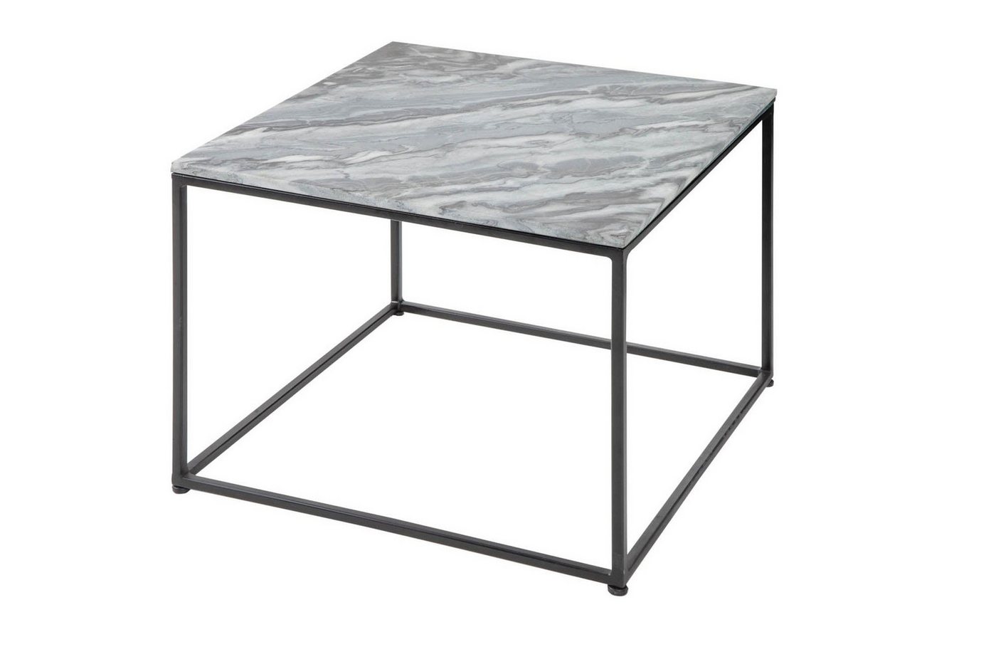 Licht-Erlebnisse Couchtisch BAMA, aus Marmor Metall in Grau Schwarz 50 x 50 x 41 cm (LxBxH) von Licht-Erlebnisse