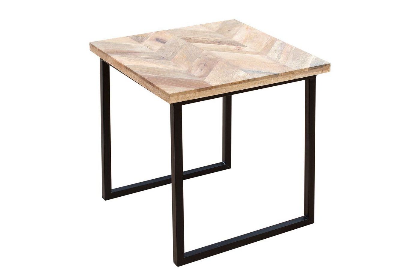 Licht-Erlebnisse Couchtisch BAMA, Beistelltisch Holz Metall 45 x 45 x 45 cm eckig quadratisch von Licht-Erlebnisse