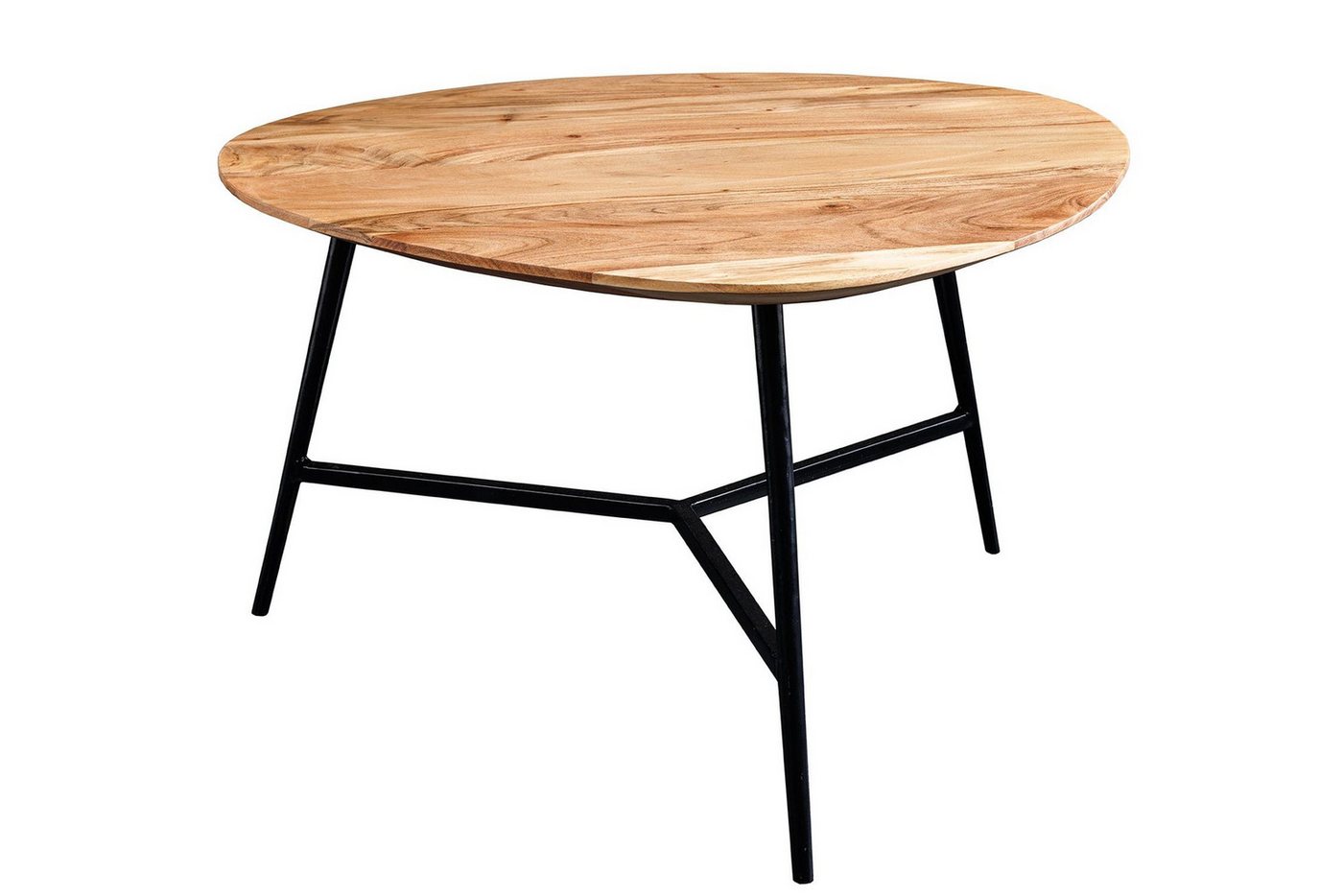 Licht-Erlebnisse Couchtisch BISA, aus Akazienholz Metall in Natur Schwarz 70 x 70 x 42 cm (LxBxH) von Licht-Erlebnisse