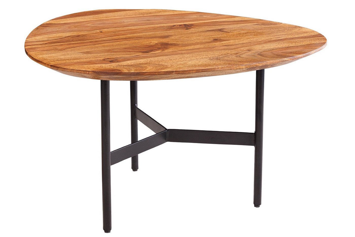 Licht-Erlebnisse Couchtisch BISA, aus Holz Metall in Natur Schwarz 60 x 60 x 42 cm (LxBxH) von Licht-Erlebnisse