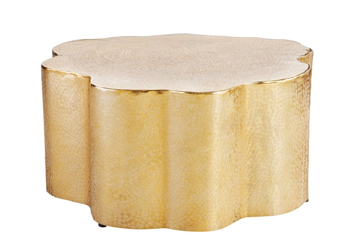 Licht-Erlebnisse Couchtisch DAKAR, Handarbeit aus Metall in Gold 71 x 73 x 35 cm (LxBxH) von Licht-Erlebnisse