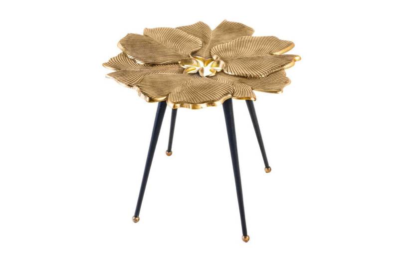 Licht-Erlebnisse Couchtisch DANIEL, Handarbeit aus Metall in Gold Schwarz 56 x 58 x 52 cm (LxBxH) von Licht-Erlebnisse