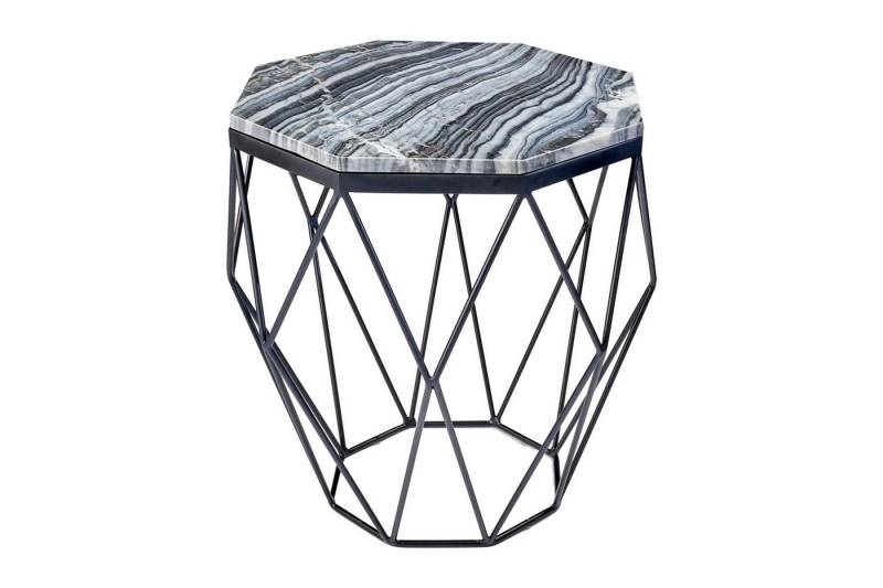 Licht-Erlebnisse Couchtisch JABARI, aus Marmor Metall in Grau Schwarz 50 x 50 x 50 cm (LxBxH) von Licht-Erlebnisse