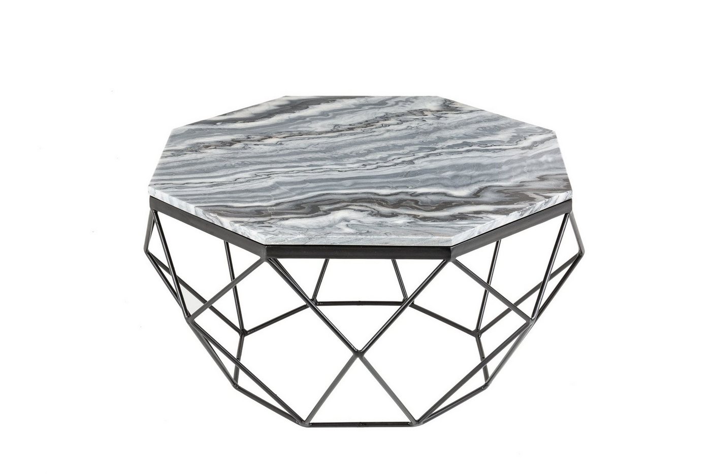 Licht-Erlebnisse Couchtisch JABARI, aus Marmor Metall in Grün Schwarz 70 x 70 x 38 cm (LxBxH) von Licht-Erlebnisse