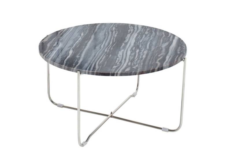 Licht-Erlebnisse Couchtisch KOBE, aus Marmor Metall in Grau Silber 62 x 62 x 33 cm (LxBxH) von Licht-Erlebnisse