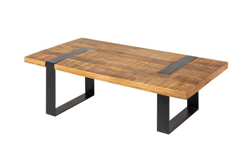 Licht-Erlebnisse Couchtisch RODRIGO, aus Mango Holz Metall in Natur Schwarz 100 x 60 x 39 cm (LxBxH) von Licht-Erlebnisse