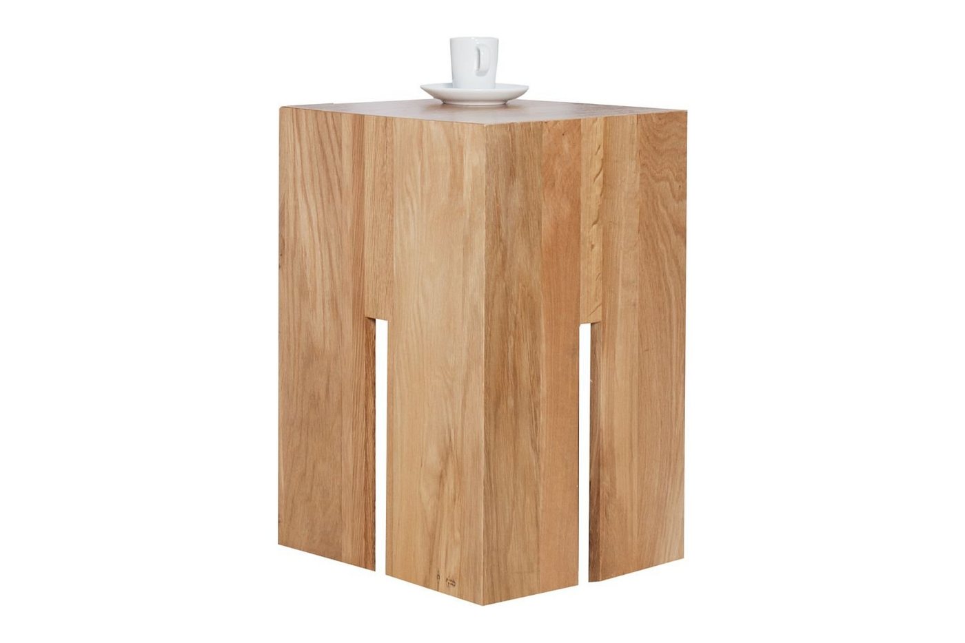 Licht-Erlebnisse Couchtisch ROLIA, Beistelltisch Holz Wildeiche 30 x 45 x 30 cm Hocker Ablage Couchtisch von Licht-Erlebnisse