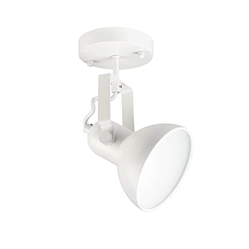 Licht-Erlebnisse DALLAS Deckenspot Weiß Metall E14 Ø14cm rund verstellbarer Deckenstrahler Retro Design Wohnzimmer Küche von Licht-Erlebnisse