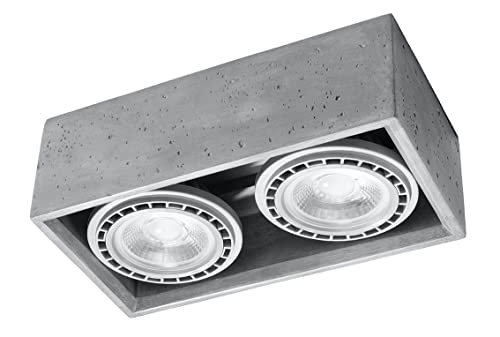 Licht-Erlebnisse Deckenlampe Beton 27 cm lang eckig 2-flammig GU10 Modern Grau Wohnzimmer Flur Spot Aufputz Deckenleuchte Licht-Erlebnisse Deckenlampe Beton 27 cm lang eckig 2-flammig GU10 Modern Grau Wohnzimmer Flur Spot Aufputz Deckenleuchte von Licht-Erlebnisse