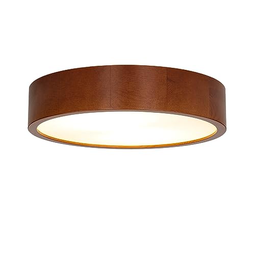 Licht-Erlebnisse Deckenlampe Glas Holz rustikal Flur Wohnzimmer Ø37 cm E27 blendarm 2-flammig Modern rund flache Deckenleuchte Treppenhaus ARBARO Licht-Erlebnisse Deckenlampe Glas Holz rustikal Flur Wohnzimmer Ø37 cm E27 blendarm 2-flammig Modern rund flache Deckenleuchte Treppenhaus ARBARO von Licht-Erlebnisse