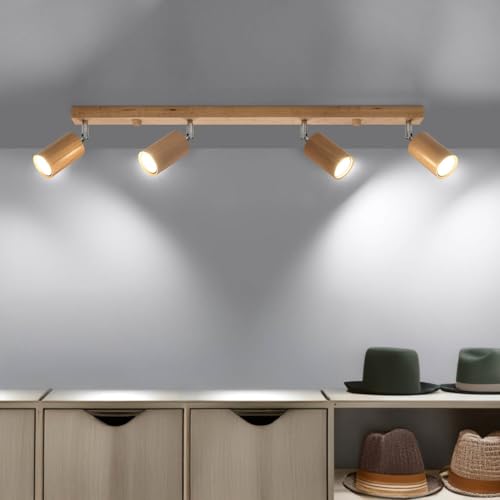 Licht-Erlebnisse Deckenlampe Holz 4-flammig 80 cm lang schwenkbar wohnlich GU10 Deckenstrahler Deckenleuchte Wohnzimmer Licht-Erlebnisse Deckenlampe Holz 4-flammig 80 cm lang schwenkbar wohnlich GU10 Deckenstrahler Deckenleuchte Wohnzimmer von Licht-Erlebnisse