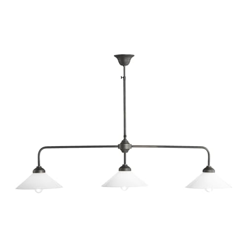 Licht-Erlebnisse Deckenlampe Rustikal B: 114,5 cm H: max. 95,5 cm verstellbar Echt-Messing Glas in Bronze matt Weiß 3-flammig E27 Deckenleuchte Esstisch Licht-Erlebnisse Deckenlampe Rustikal B: 114,5 cm H: max. 95,5 cm verstellbar Echt-Messing Glas in Bronze matt Weiß 3-flammig E27 Deckenleuchte Esstisch von Licht-Erlebnisse