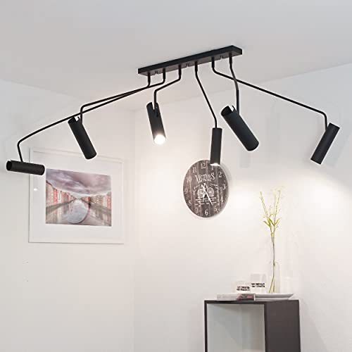 Licht-Erlebnisse Deckenlampe Spot schwenkbar schwarz 6-flammig GU10 bis 35W 230V Metall Deckenstrahler Hängelampe Wohnzimmer modern Flur Beleuchtung Schlafzimmer Jugendzimmer Licht-Erlebnisse Deckenlampe Spot schwenkbar schwarz 6-flammig GU10 bis 35W 230V Metall Deckenstrahler Hängelampe Wohnzimmer modern Flur Beleuchtung Schlafzimmer Jugendzimmer von Licht-Erlebnisse