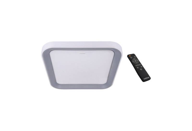 Licht-Erlebnisse Deckenleuchte AIDEN, LED, Neutralweiß, LED Wohnzimmer IP44 Dimmer in Silber Weiß 4200 K 3980 lm Metall von Licht-Erlebnisse