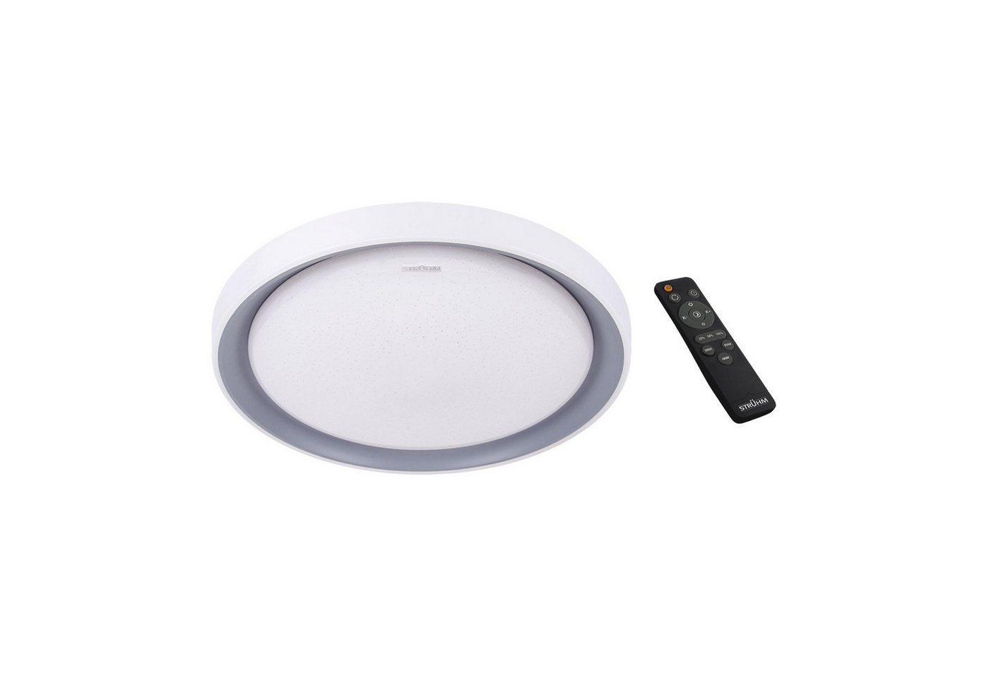 Licht-Erlebnisse Deckenleuchte AIDEN, LED, Neutralweiß, LED mit Dimmer IP44 Ø 51 cm in Silber Weiß 4200 K 4050 lm Metall von Licht-Erlebnisse