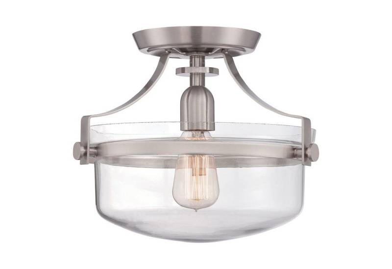 Licht-Erlebnisse Deckenleuchte ALONSO, ohne Leuchtmittel, Deckenlampe Esszimmer Esstisch E27 Glas Metall Industrie Design von Licht-Erlebnisse