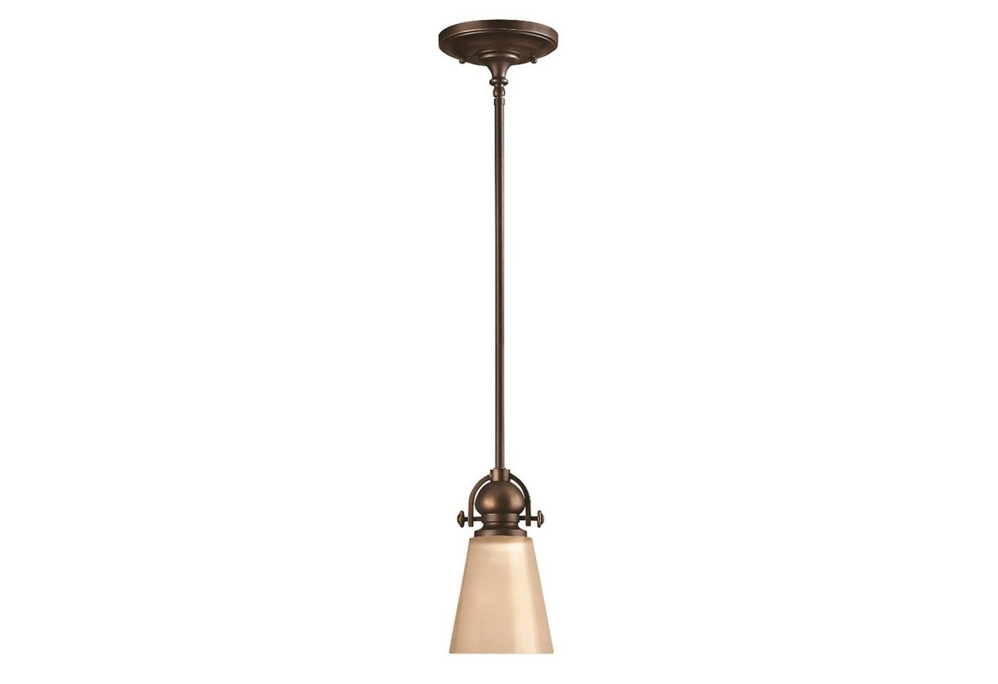 Licht-Erlebnisse Deckenleuchte ANABELL 7, ohne Leuchtmittel, Deckenlampe E27 Creme Bronze Esstisch Esszimmer Glas Metall Industrie von Licht-Erlebnisse