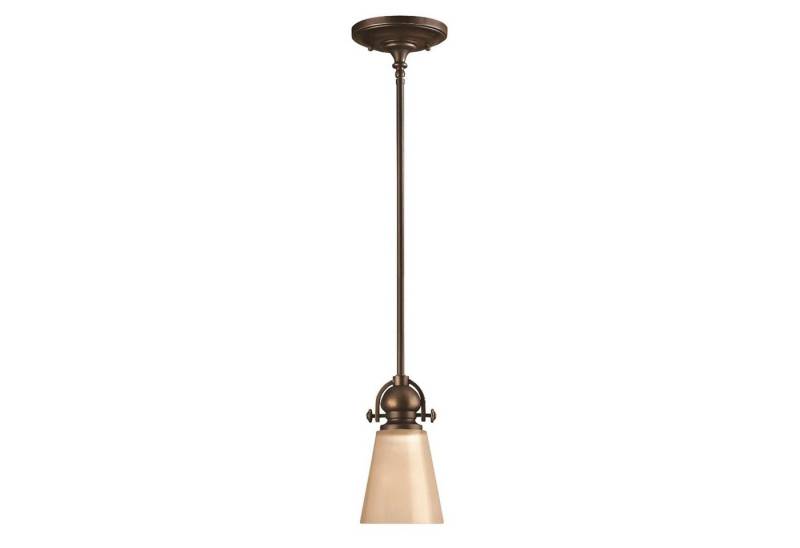 Licht-Erlebnisse Deckenleuchte ANABELL 7, ohne Leuchtmittel, Deckenlampe E27 Creme Bronze Esstisch Esszimmer Glas Metall Industrie von Licht-Erlebnisse