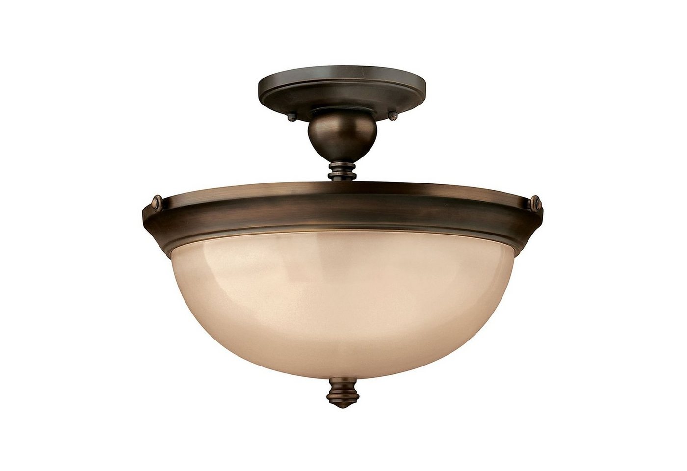 Licht-Erlebnisse Deckenleuchte ANABELL 7, ohne Leuchtmittel, Deckenlampe E27 Creme Bronze Esszimmer Esstisch Glas Metall Industrie von Licht-Erlebnisse