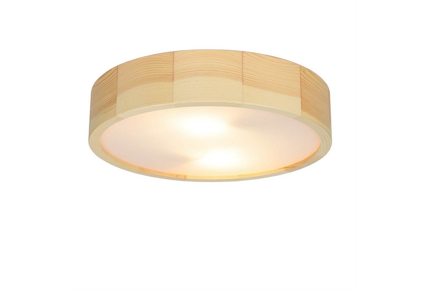 Licht-Erlebnisse Deckenleuchte ARBARO, ohne Leuchtmittel, Runde Deckenleuchte Holz Braun Wohnzimmer Flur Esstisch Lampe von Licht-Erlebnisse