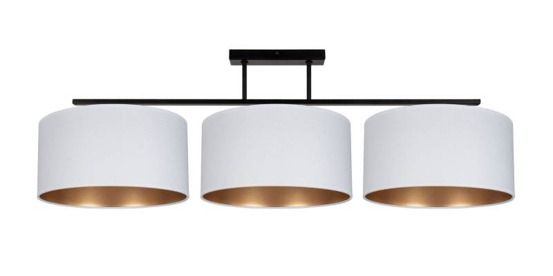 Licht-Erlebnisse Deckenleuchte BIRNO, ohne Leuchtmittel, Stoff Metall E27 in Schwarz Weiß Gold 3-flammig länglich Modern Licht-Erlebnisse Deckenleuchte BIRNO, ohne Leuchtmittel, Stoff Metall E27 in Schwarz Weiß Gold 3-flammig länglich Modern von Licht-Erlebnisse