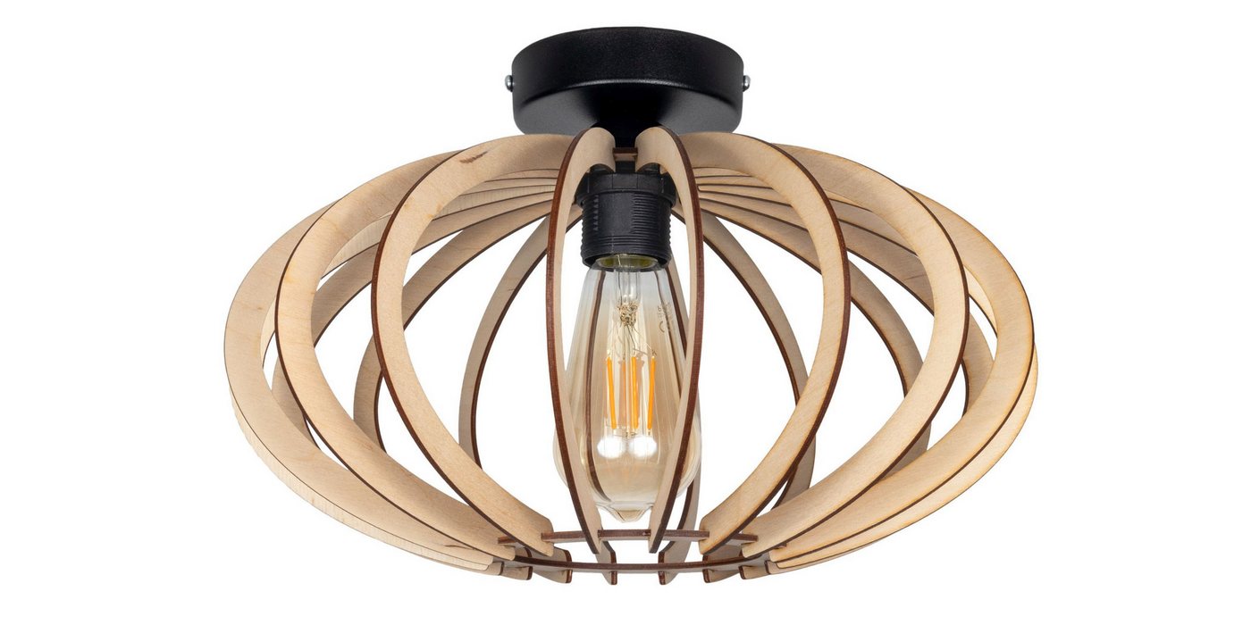 Licht-Erlebnisse Deckenleuchte CLITUR, ohne Leuchtmittel, Holz Metall rund D: 35 cm Schwarz Natur E27 Skandinavisch Licht-Erlebnisse Deckenleuchte CLITUR, ohne Leuchtmittel, Holz Metall rund D: 35 cm Schwarz Natur E27 Skandinavisch von Licht-Erlebnisse