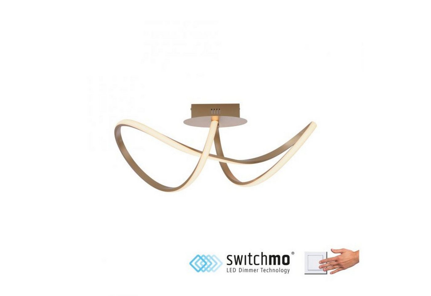 Licht-Erlebnisse Deckenleuchte DRENIS, LED fest integriert, Warmweiß, LED Metall in Messing Matt 3000 K warmweiß 2200 lm Modern Licht-Erlebnisse Deckenleuchte DRENIS, LED fest integriert, Warmweiß, LED Metall in Messing Matt 3000 K warmweiß 2200 lm Modern von Licht-Erlebnisse