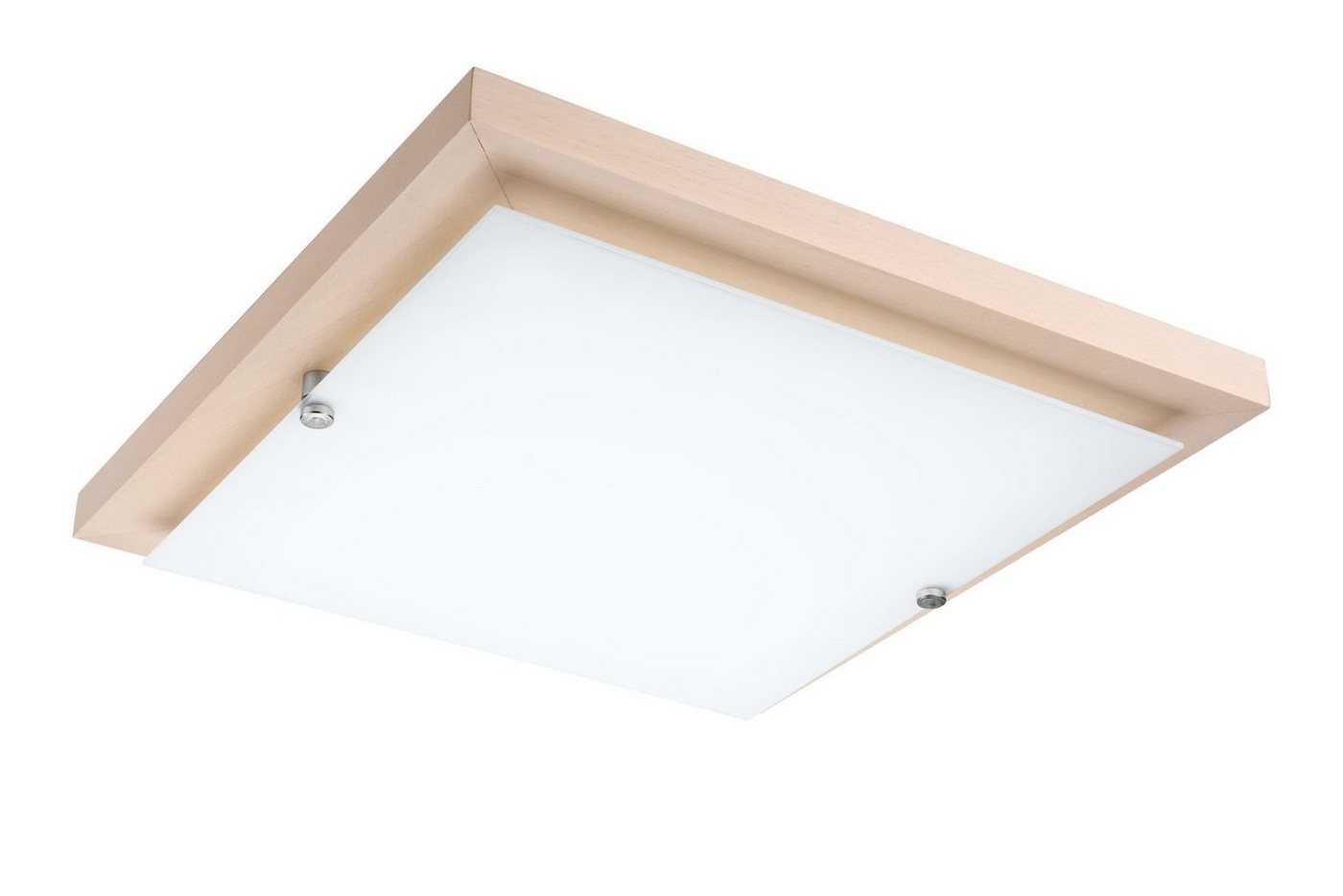 Licht-Erlebnisse Deckenleuchte ERIN, LED fest integriert, Warmweiß, LED Deckenleuchte Wohnzimmer Holz Glas quadratisch vielseitig Flur von Licht-Erlebnisse