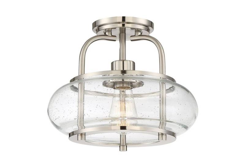 Licht-Erlebnisse Deckenleuchte FELI, ohne Leuchtmittel, Deckenlampe E27 Ø 30,5 cm Glas Metall Industrial von Licht-Erlebnisse