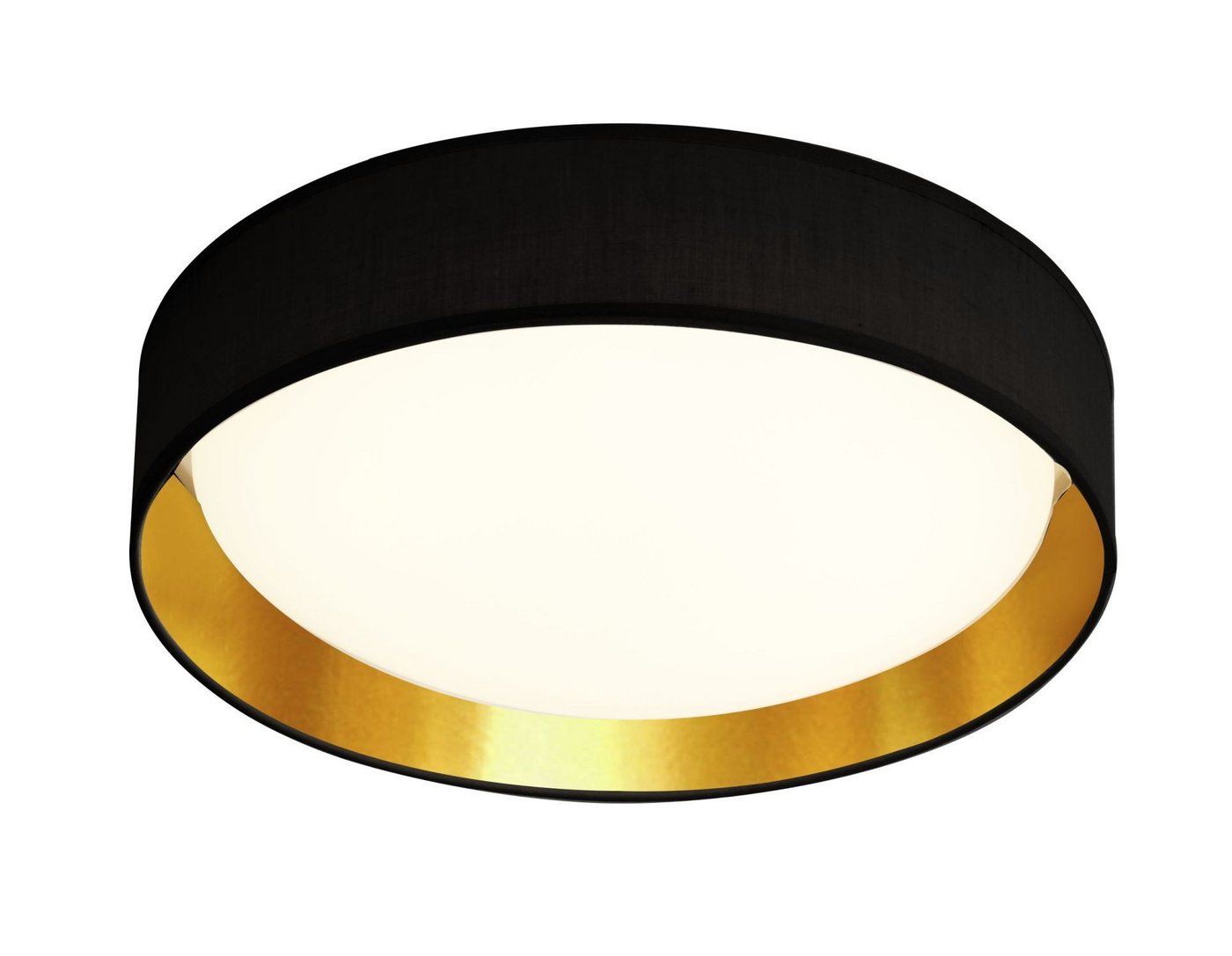 Licht-Erlebnisse Deckenleuchte GLADSHIRE, LED fest integriert, Warmweiß, LED B: 50 cm in Schwarz Weiß Gold rund 3000 K warmweiß 1632 lm Modern Licht-Erlebnisse Deckenleuchte GLADSHIRE, LED fest integriert, Warmweiß, LED B: 50 cm in Schwarz Weiß Gold rund 3000 K warmweiß 1632 lm Modern von Licht-Erlebnisse