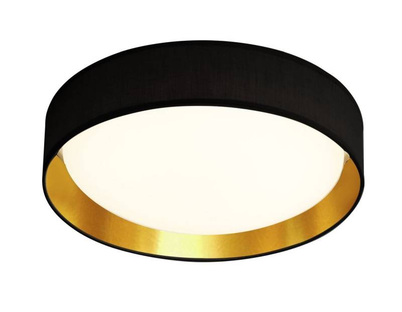 Licht-Erlebnisse Deckenleuchte GLADSHIRE, LED fest integriert, Warmweiß, LED B: 50 cm in Schwarz Weiß Gold rund 3000 K warmweiß 1632 lm Modern von Licht-Erlebnisse