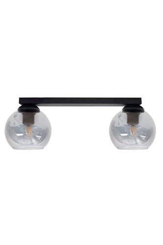 Licht-Erlebnisse Deckenleuchte Glas Metall Schwarz Rauchgrau Büro Flur Küche L:42 cm E27 bis 60 W 2-flammig blendarm gemütliche Deckenlampe Wohnzimmer STAMGUI Licht-Erlebnisse Deckenleuchte Glas Metall Schwarz Rauchgrau Büro Flur Küche L:42 cm E27 bis 60 W 2-flammig blendarm gemütliche Deckenlampe Wohnzimmer STAMGUI von Licht-Erlebnisse