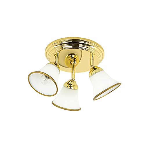 Licht-Erlebnisse Jugendstil Deckenlampe, Deckenleuchte Gold, Glas, Metall, Vintage Deckenlampe, Deckenleuchte Flur, Ø23 cm, 3-flammig, blendarm, Deckenlampe Bad E14 Licht-Erlebnisse Jugendstil Deckenlampe, Deckenleuchte Gold, Glas, Metall, Vintage Deckenlampe, Deckenleuchte Flur, Ø23 cm, 3-flammig, blendarm, Deckenlampe Bad E14 von Licht-Erlebnisse