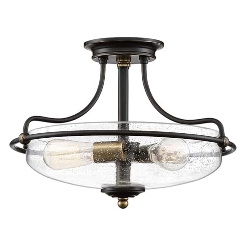 Licht-Erlebnisse Deckenleuchte Glas Schirm D: 42,2 cm in Bronze Antik Messing E27 3-flammig rund Jugendstil Deckenlampe Esszimmer Wohnzimmerlampe von Licht-Erlebnisse
