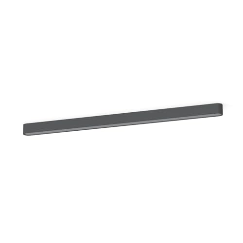 Licht-Erlebnisse Deckenleuchte Grau 125 cm lang blendarm H: 9 cm flach inkl. T8 LED 3000 K 3200 lm Modern Deckenlampe Esszimmer Flur Wohnzimmer von Licht-Erlebnisse
