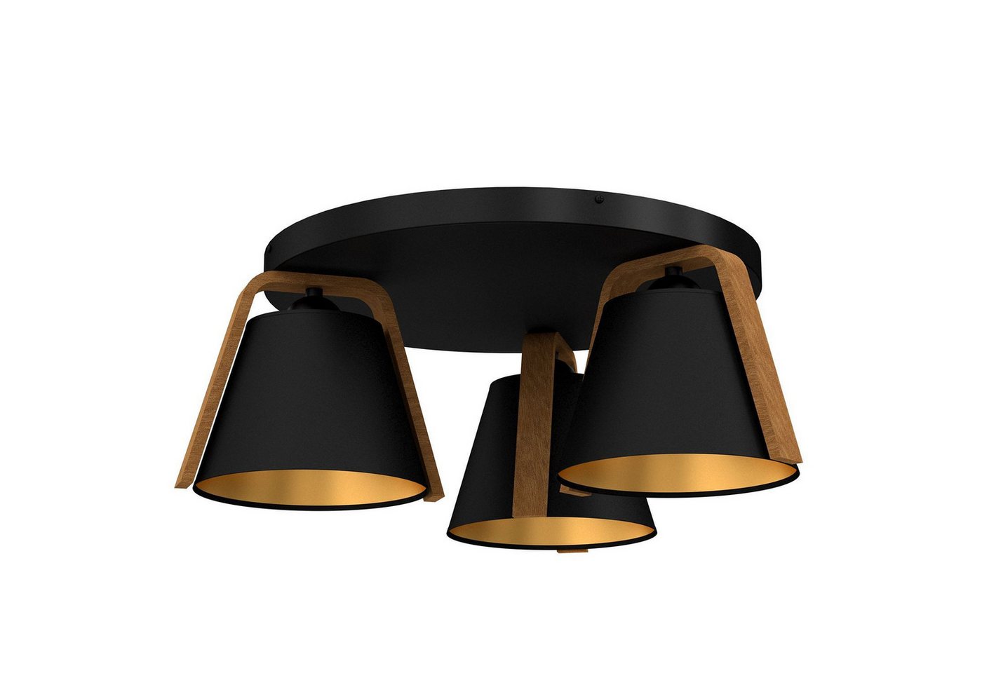 Licht-Erlebnisse Deckenleuchte JAGOMER, ohne Leuchtmittel, Metall Schwarz Natur E27 3-flammig rund Modern Licht-Erlebnisse Deckenleuchte JAGOMER, ohne Leuchtmittel, Metall Schwarz Natur E27 3-flammig rund Modern von Licht-Erlebnisse