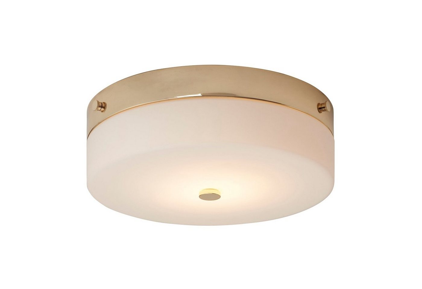 Licht-Erlebnisse Deckenleuchte JANJA, LED wechselbar, Warmweiß, Deckenlampe Esszimmer Esstisch IP44 Weiß Gold GX53 3000 K 720 lm Glas von Licht-Erlebnisse