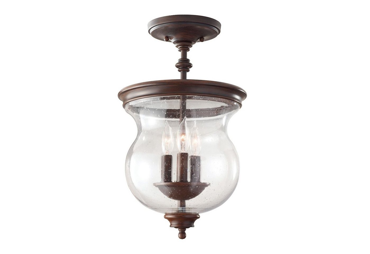 Licht-Erlebnisse Deckenleuchte JASCHA, ohne Leuchtmittel, Deckenlampe Bronze E14 Glas Metall Beleuchtung Esstisch Esszimmer von Licht-Erlebnisse