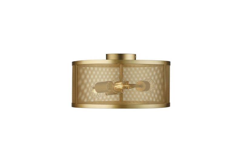 Licht-Erlebnisse Deckenleuchte JUSTIN, ohne Leuchtmittel, 3-flammig D: 45 cm E27 in Gold Wohnzimmer Metall Retro von Licht-Erlebnisse