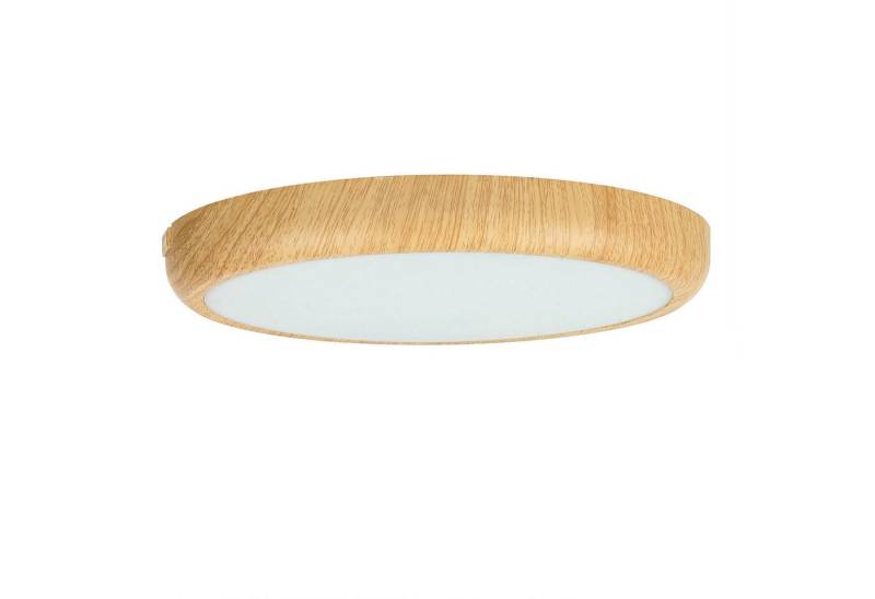 Licht-Erlebnisse Deckenleuchte LARA, LED, LED Wohnzimmer Holz (Kiefer) Weiß D: 22,5 cm 4400 K 2070 lm LARA von Licht-Erlebnisse