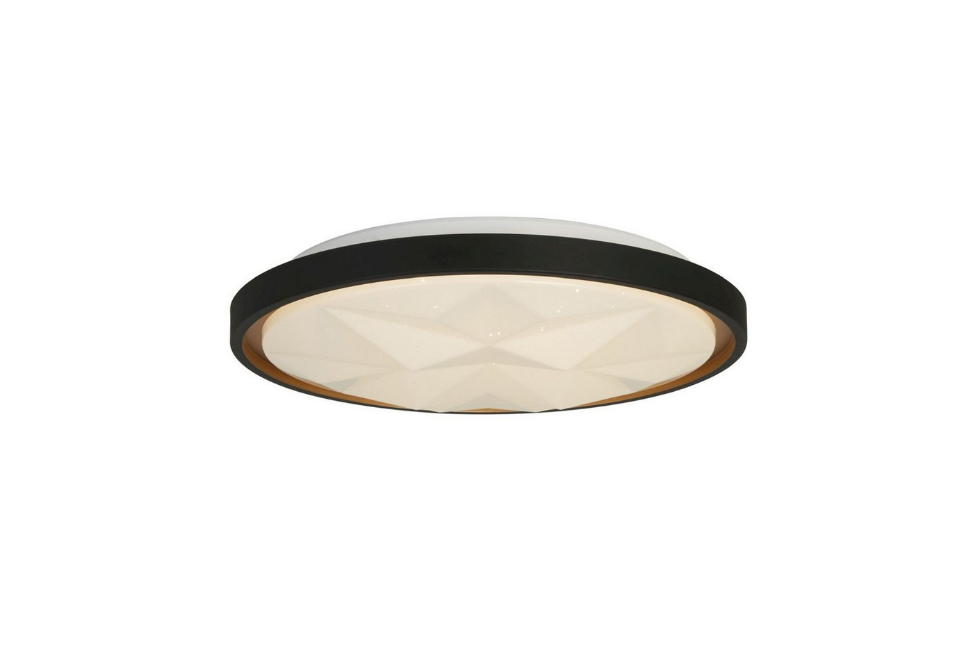 Licht-Erlebnisse Deckenleuchte LOUTRAS, LED fest integriert, LED mit Dimmer Metall 41,5 cm breit Schwarz Weiß rund Modern Licht-Erlebnisse Deckenleuchte LOUTRAS, LED fest integriert, LED mit Dimmer Metall 41,5 cm breit Schwarz Weiß rund Modern von Licht-Erlebnisse