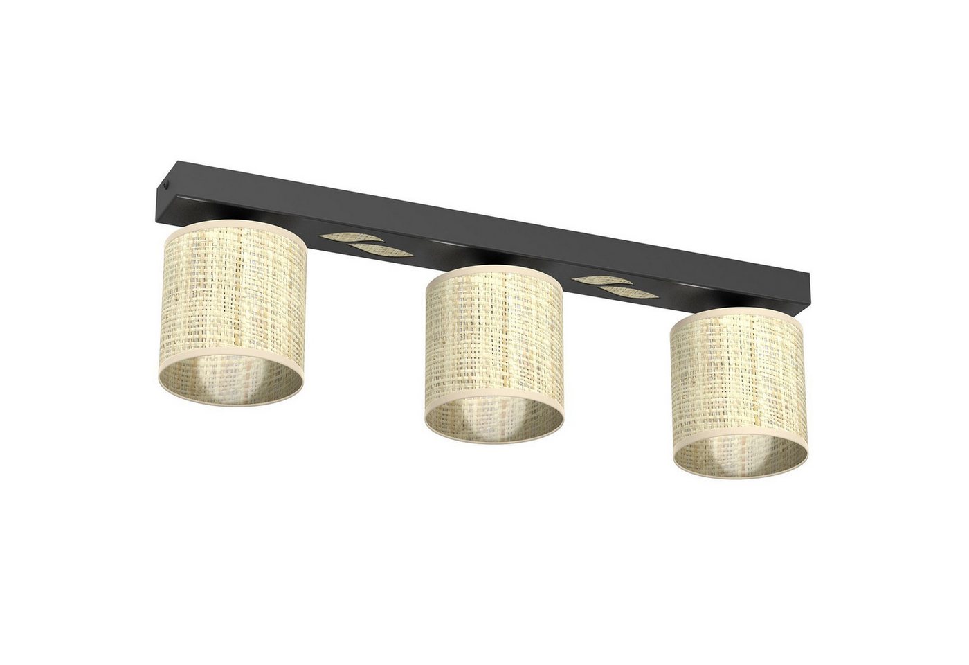 Licht-Erlebnisse Deckenleuchte MEKARAN, ohne Leuchtmittel, Rattan Metall Schwarz Natur E14 3-flammig Licht-Erlebnisse Deckenleuchte MEKARAN, ohne Leuchtmittel, Rattan Metall Schwarz Natur E14 3-flammig von Licht-Erlebnisse