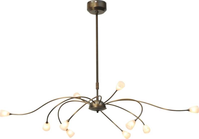 Licht-Erlebnisse Deckenleuchte MOLTO 2, LED fest integriert, Warmweiß, LED Hängelampe mit Dimmer Weiß Messing 2200 K 1500 lm Glas Metall von Licht-Erlebnisse