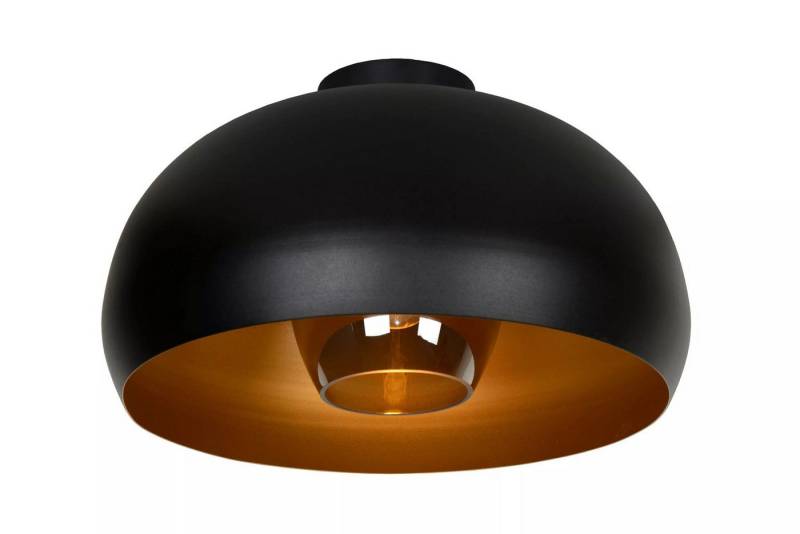 Licht-Erlebnisse Deckenleuchte MONIQ, ohne Leuchtmittel, Metall Ø 38 cm Schwarz Rauchgrau E27 rund Industrial von Licht-Erlebnisse