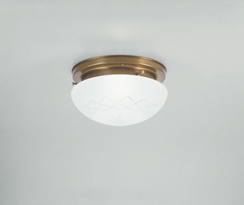 Licht-Erlebnisse Deckenleuchte Messing Glas in Berliner Messing Wohnzimmer Schlafzimmer Küche Flur Ø20 cm E27 elegant stilvoll blendarm Zeitlos wohnliche Deckenlampe rund von Licht-Erlebnisse